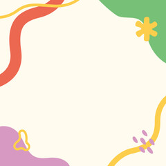 frame with flowers and leaves