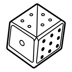 Dice line art vector