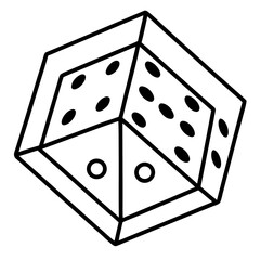Dice line art vector