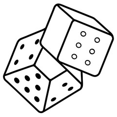 Dice line art vector