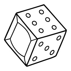 Dice line art vector