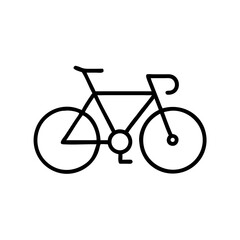 Bicycle icon in minimalist line art design on white background  