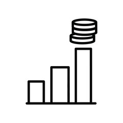 Financial Growth Symbol: The upward trend of the graph signifies financial expansion, with stacks of coins atop, a metaphor for accumulating wealth and achieving financial success. 