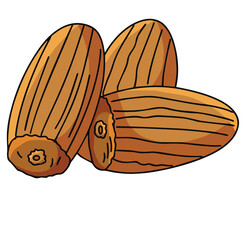 Cute cartoon hand drawn vector dry dates clipart.