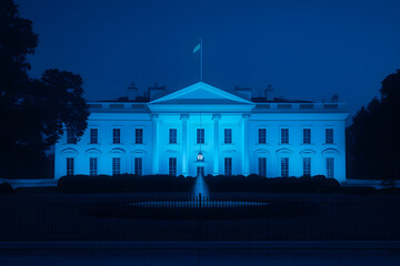 Obraz premium White House, Washington DC, USA, Glowing Landmark