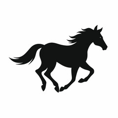 Obraz premium Silhouette of a running horse 