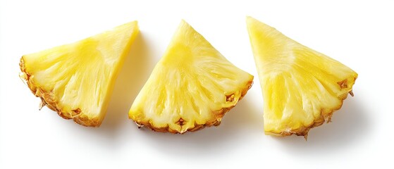 Three triangular slices of ripe pineapple (1)