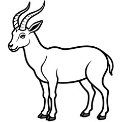 Markhor line art vector