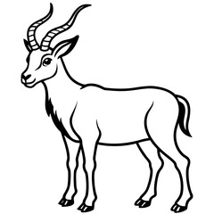 Markhor line art vector