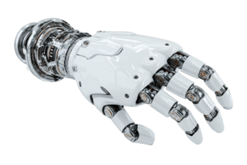 Detailed close-up of a robotic hand