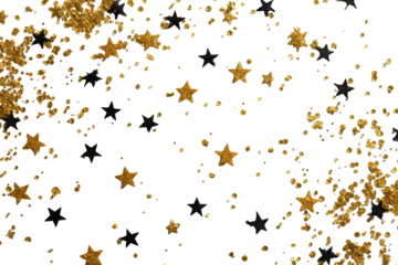 Gold and black confetti explosion
