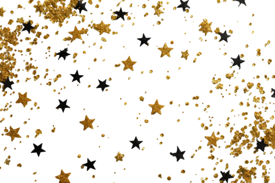 Gold and black confetti explosion