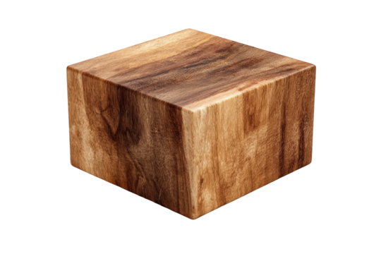 3D Rendered Wooden Cube
