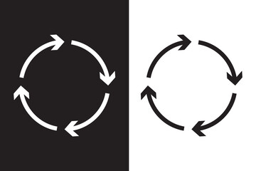 Circle arrow icon. Circular arrow of Black, white background. Recycle icon, refresh, repeat, vector illustration. EPS 10.