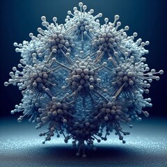 A newly formed crystal lattice in a supersaturated solution