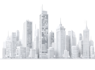 Monochrome city skyline