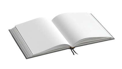 Open book, blank pages, 3D illustration