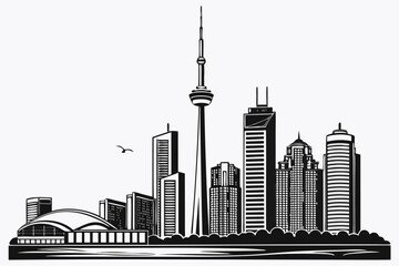 Obraz premium city skyline with reflection