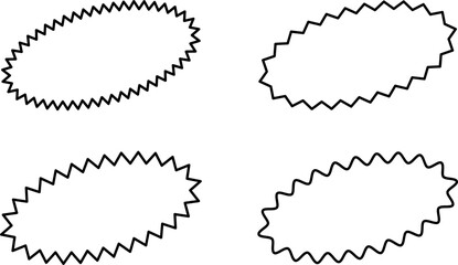 Set of sale sticker, price tag, starburst, sunburst badges, quality mark, sunburst badges, retro stars. Wavy edge. Star burst shape. Promo stickers with star edges. Sale or discount. Vector or PNG .