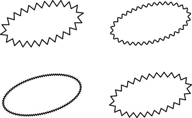 Set of sale sticker, price tag, starburst, sunburst badges, quality mark, sunburst badges, retro stars. Wavy edge. Star burst shape. Promo stickers with star edges. Sale or discount. Vector or PNG .