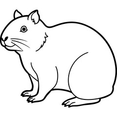 Rock Hyrax line art vector