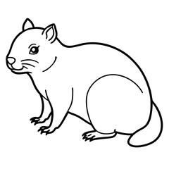 Rock Hyrax line art vector