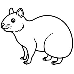 Rock Hyrax line art vector