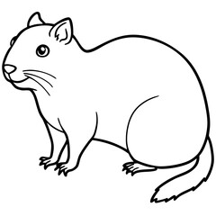 Rock Hyrax line art vector