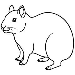 Rock Hyrax line art vector