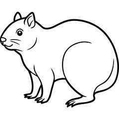 Rock Hyrax line art vector
