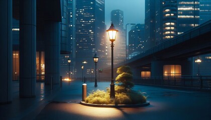 A Lamp Post illuminating a small patch of ground