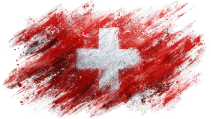 Painted Swiss flag