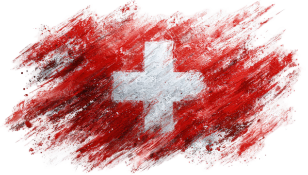 Painted Swiss flag