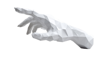 Low-poly sculpted hand, pointing
