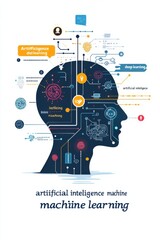 Conceptual illustration of artificial intelligence and machine learning innovations