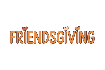 Friendsgiving wordmark festive greeting design