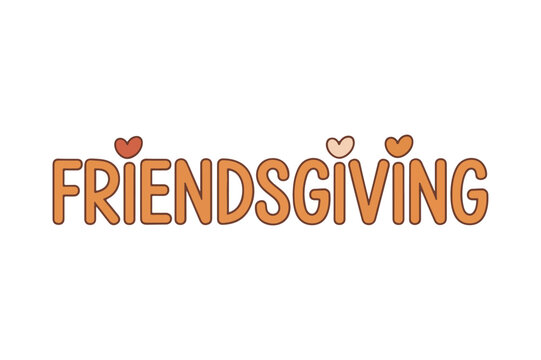 Friendsgiving wordmark festive greeting design
