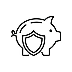 Fototapeta premium Savings Protection: An illustration showcasing a shield superimposed upon a piggy bank, embodying concepts of financial safety, security, and investment protection.