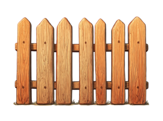 Digital illustration of a simple wooden fence