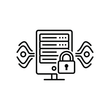 Secure Server:  A digital depiction of a server meticulously protected with a prominent padlock,  signifying robust data security.