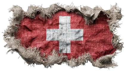 Aged Swiss flag patch