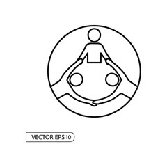 Collaboration Emblem: A simple and elegant emblem symbolizing unity, collaboration, and teamwork, showcasing three figures coming together in perfect harmony. 