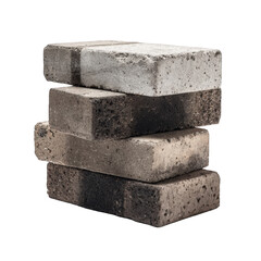 Stacked rectangular bricks in various shades of gray and beige