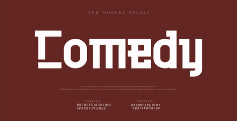Obraz premium Comedy Classic Lettering Minimal Fashion Designs. Typography modern serif fonts regular decorative vintage concept. vector illustration