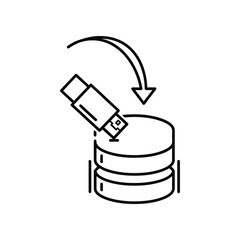 Data Transfer Icon: The seamless integration of information and storage. Capturing the essence of data exchange in a clean and elegant illustration.