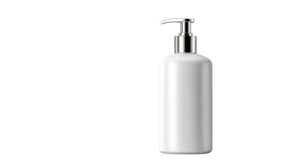 Blank white plastic bottle with a pump dispenser