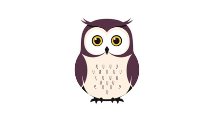 Fototapeta premium Charming cartoon owl character design for educational projects and nature themes