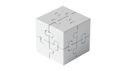 White puzzle cube