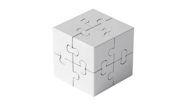 White puzzle cube