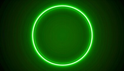 Obraz premium Neon green circle on dark background